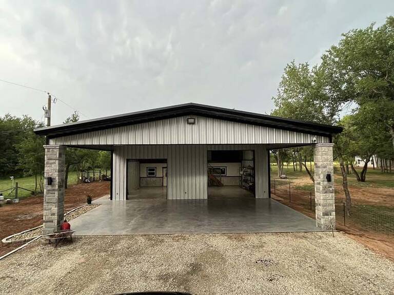 building with covered area